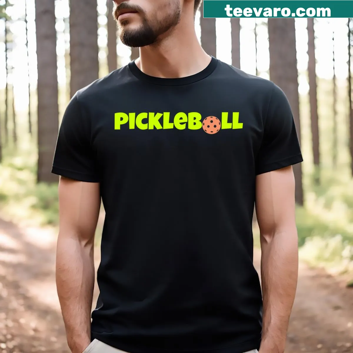 Funny pickleball-themed graphic t-shirt with clever text. — on a men's t-shirt