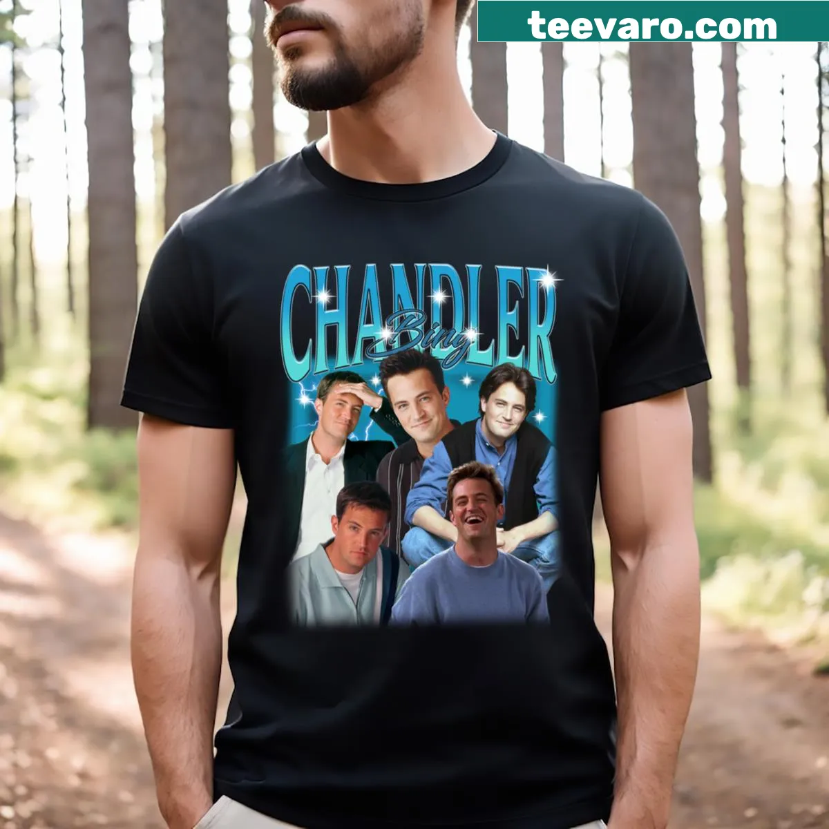 Tribute shirt in memory of Chandler Bing from Friends. — on a men's t-shirt
