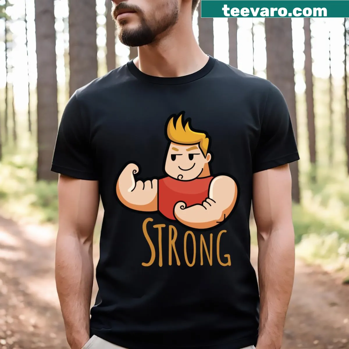Bold illustration of a strong hand gesture on a men's T-shirt. — on a men's t-shirt