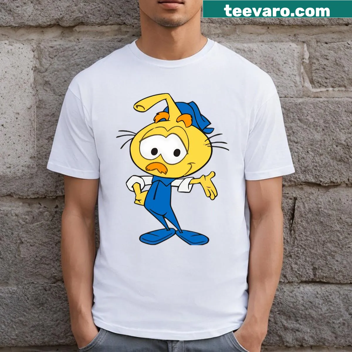 Vintage cartoon-themed t-shirt featuring classic animated film graphics — on a men's t-shirt