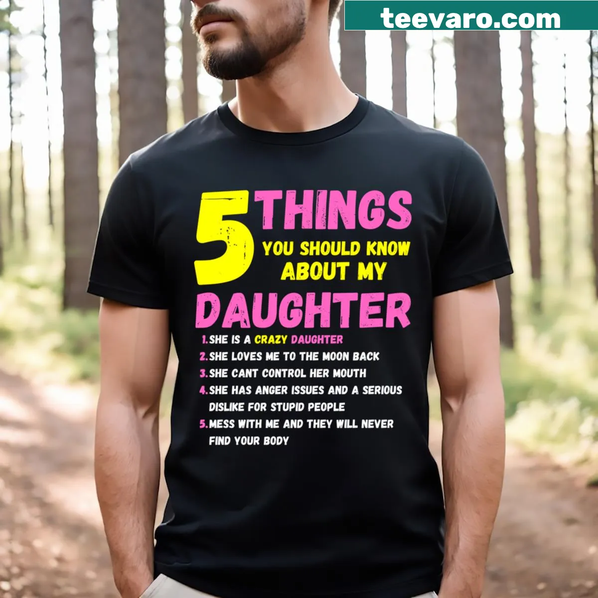 Funny text about having a daughter on a T-shirt — on a men's t-shirt