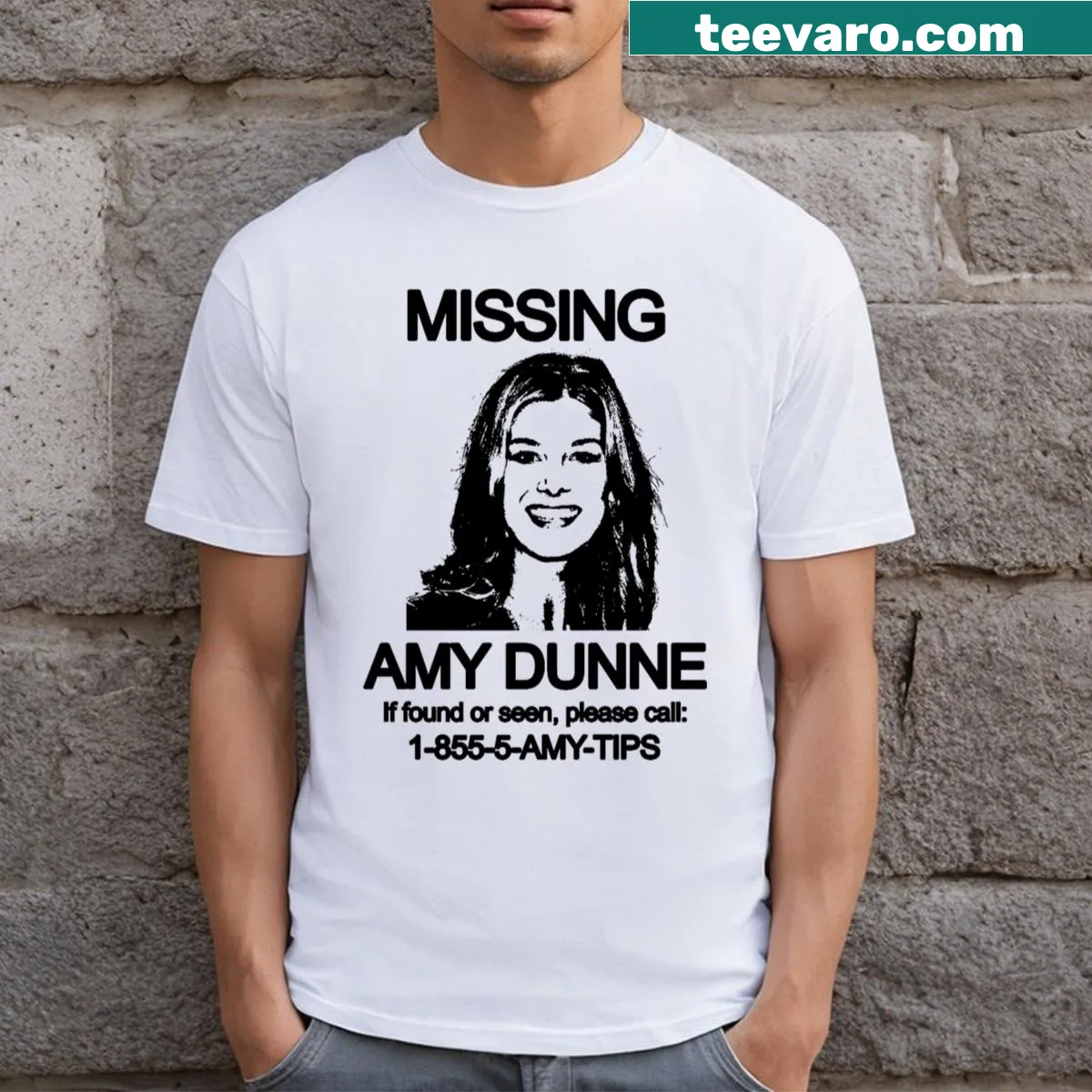 T-shirt featuring a clever graphic inspired by Amy Dunne's character — on a men's t-shirt