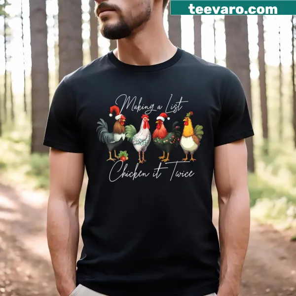 Funny chicken in Santa hat design for Christmas