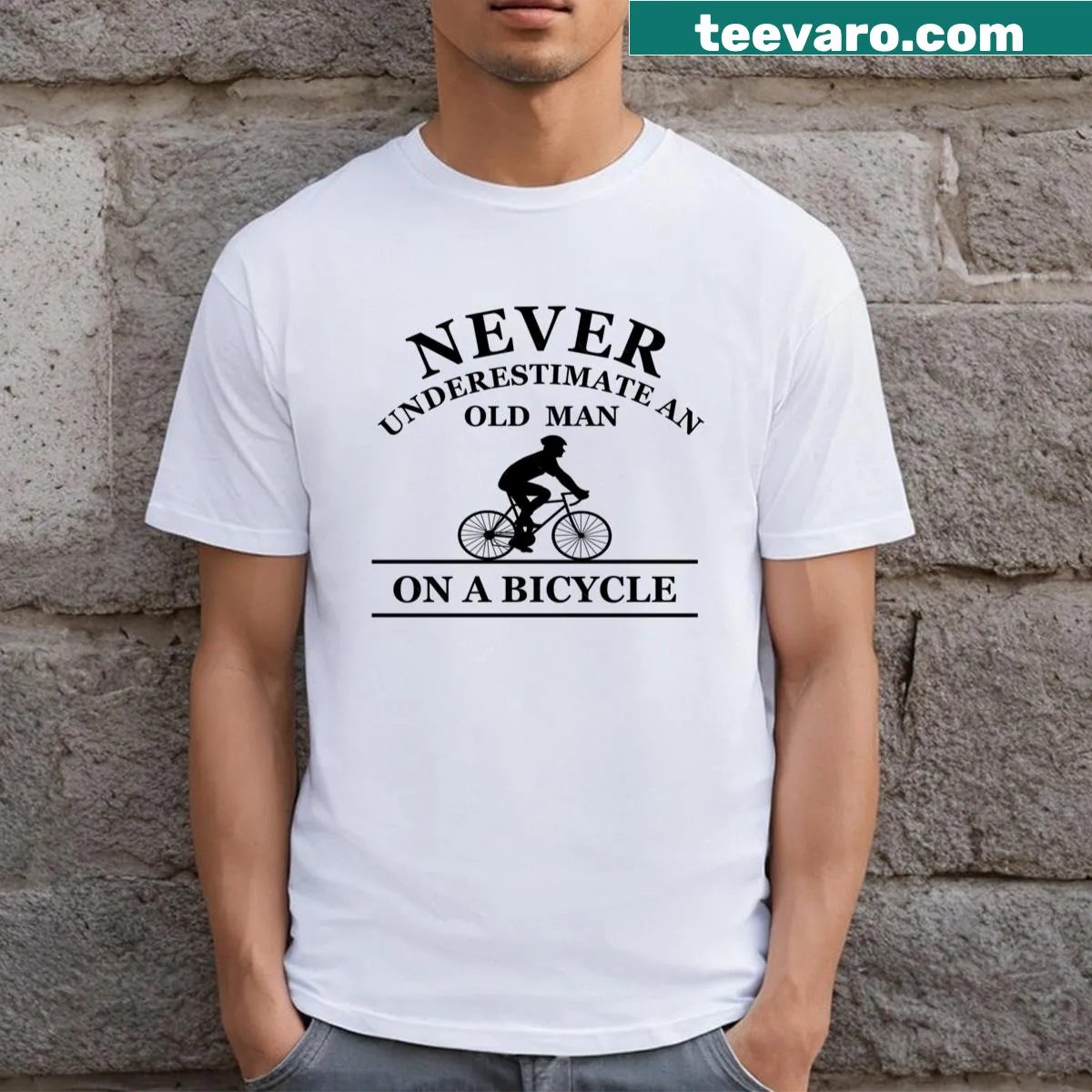 T-shirt with funny cycling quotes and sayings for mountain bikers — on a men's t-shirt