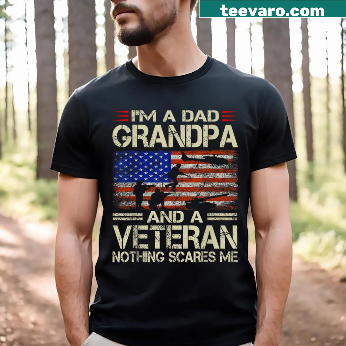 Retro design t-shirt for dads and grandpas with a humorous text — on a men's t-shirt