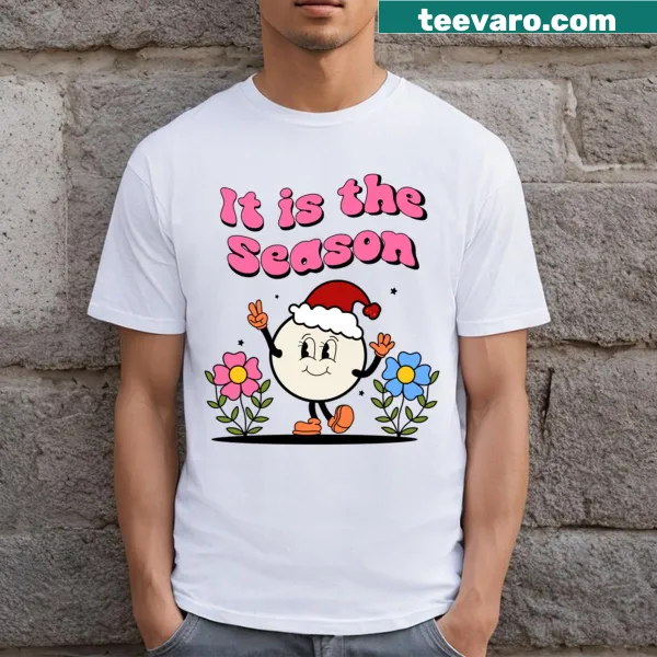 Christmas-themed t-shirt with festive illustration