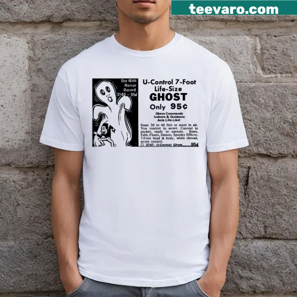 Cartoon ghost graphic on Life Size Ghost Comic Book t-shirt