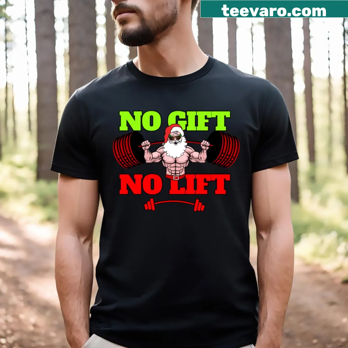 No Lift No Gift T-shirt with bold typography — on a men's t-shirt