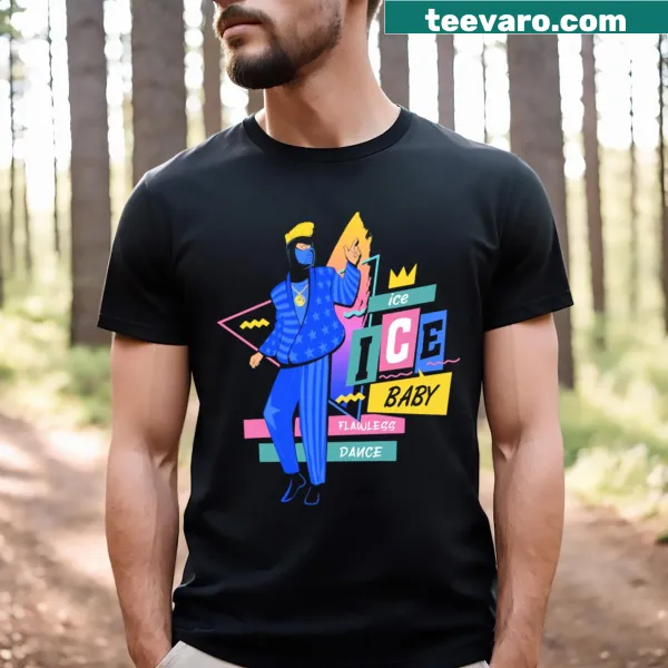 Nostalgic Vanilla Ice Ice Baby t-shirt with humorous text