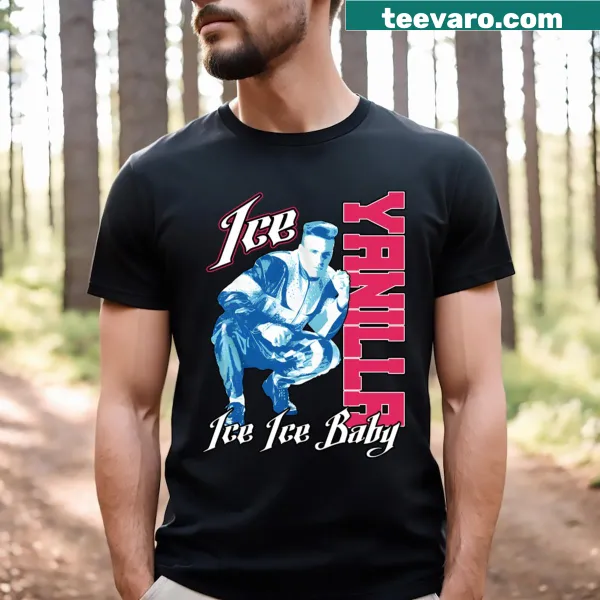 Vanilla Ice Ice Ice Baby t-shirt with nostalgic typography