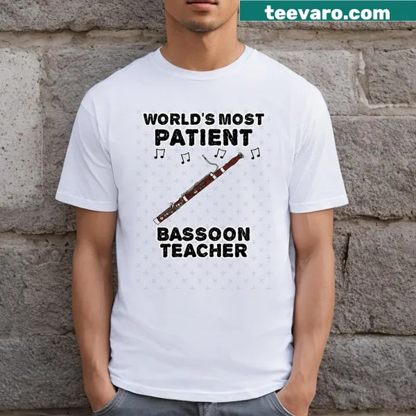 Funny t-shirt for bassoon teachers with playful graphics