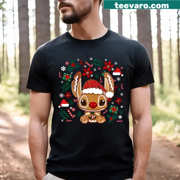 Cute gingerbread cookie graphic Christmas t-shirt