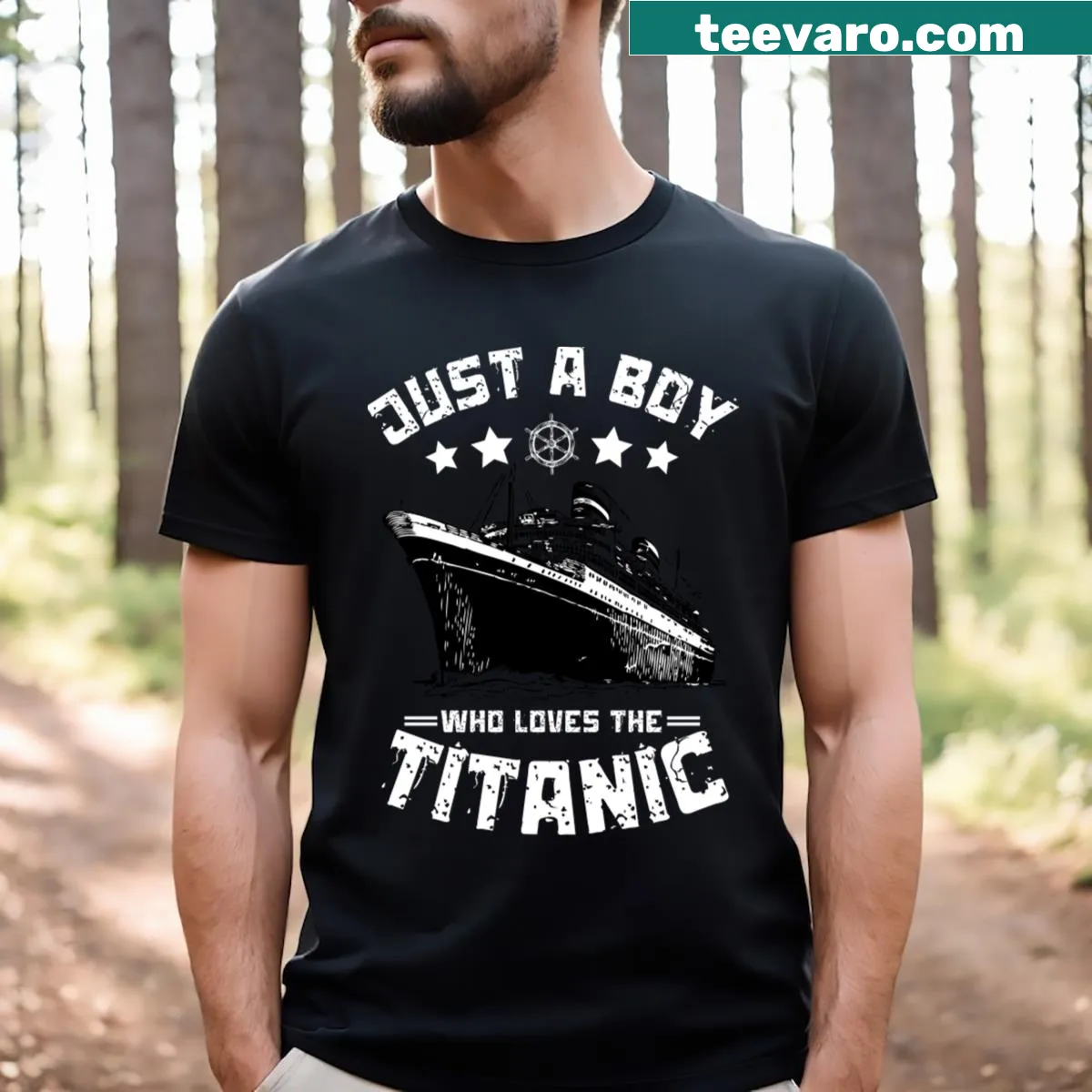 T-shirt for boys featuring Titanic theme — on a men's t-shirt