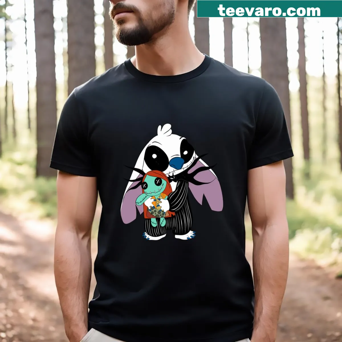 Illustration of a Nightmare Before Christmas character on a t-shirt — on a men's t-shirt