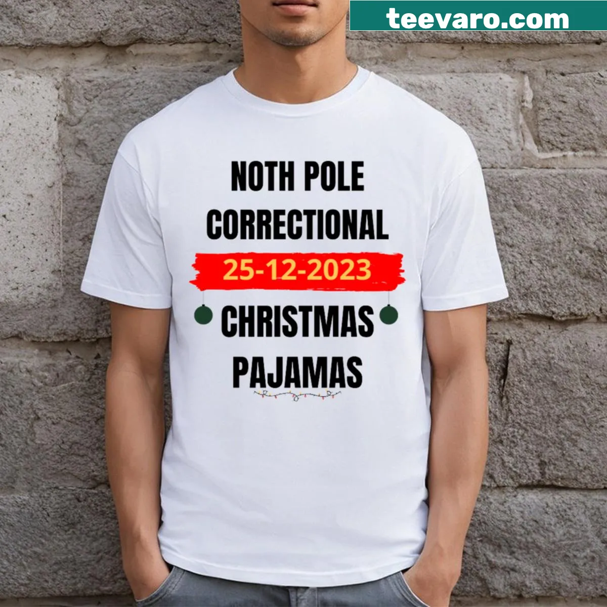 Christmas tree design featuring medical symbols on a t-shirt — on a men's t-shirt