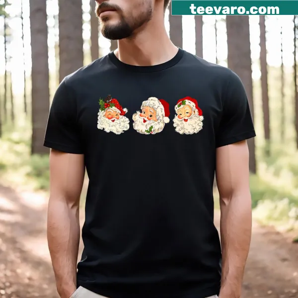 Retro Santa Claus illustration for Christmas T-shirt
