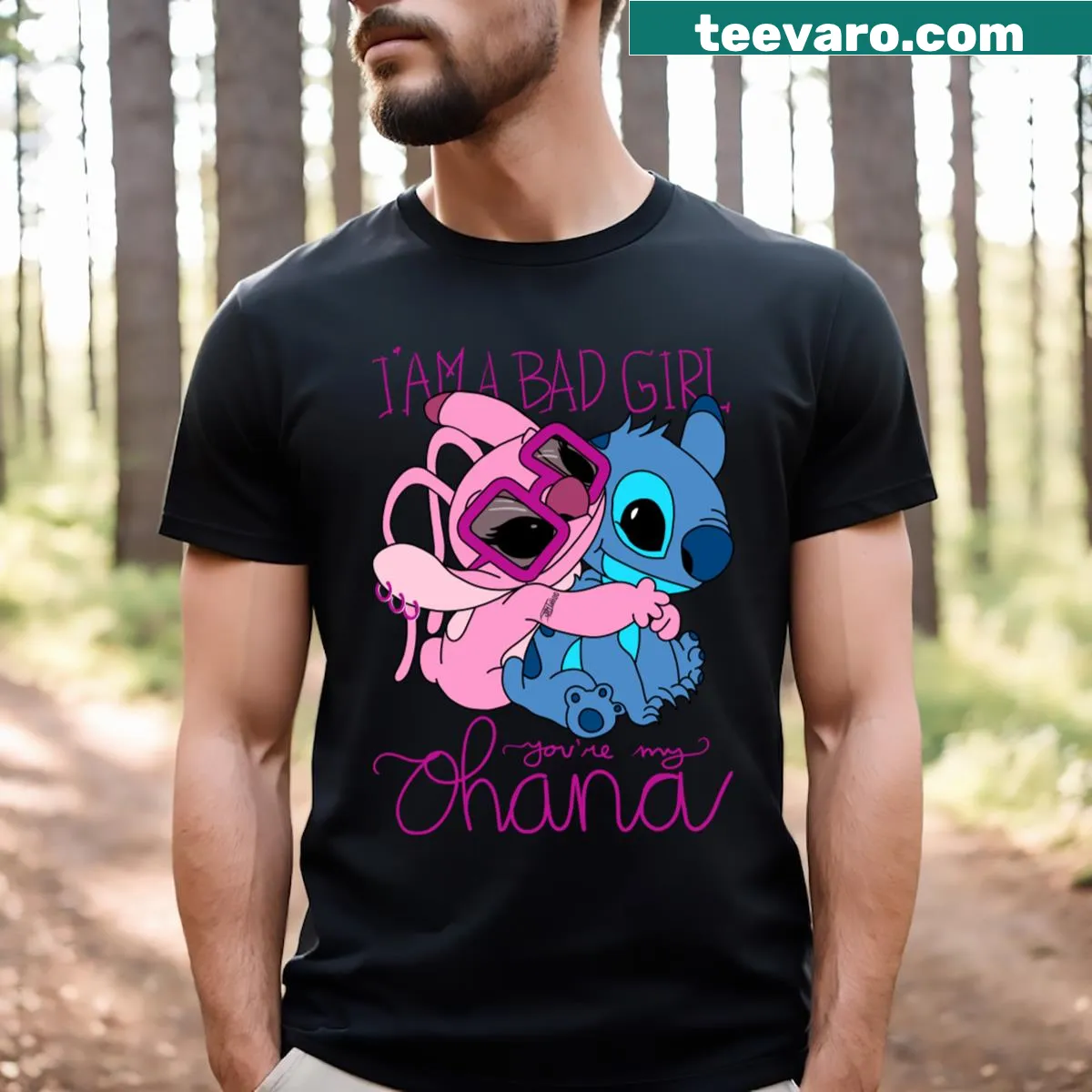 You're My Ohana text t-shirt emphasizing family bonds — on a men's t-shirt