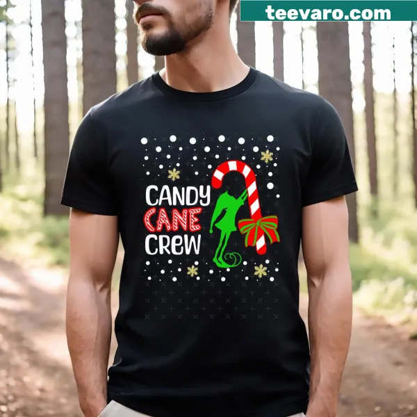 Festive shirt with a playful candy cane design for Christmas