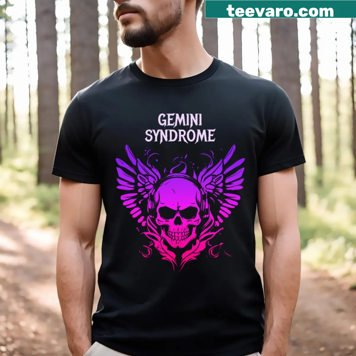 Stylish Gemini Syndrom graphic band T-shirt — on a men's t-shirt
