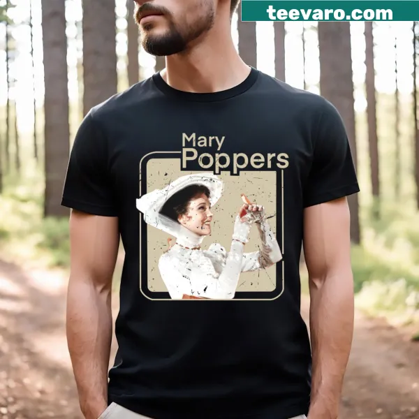 Vintage-style Mary Poppers T-shirt with playful text design