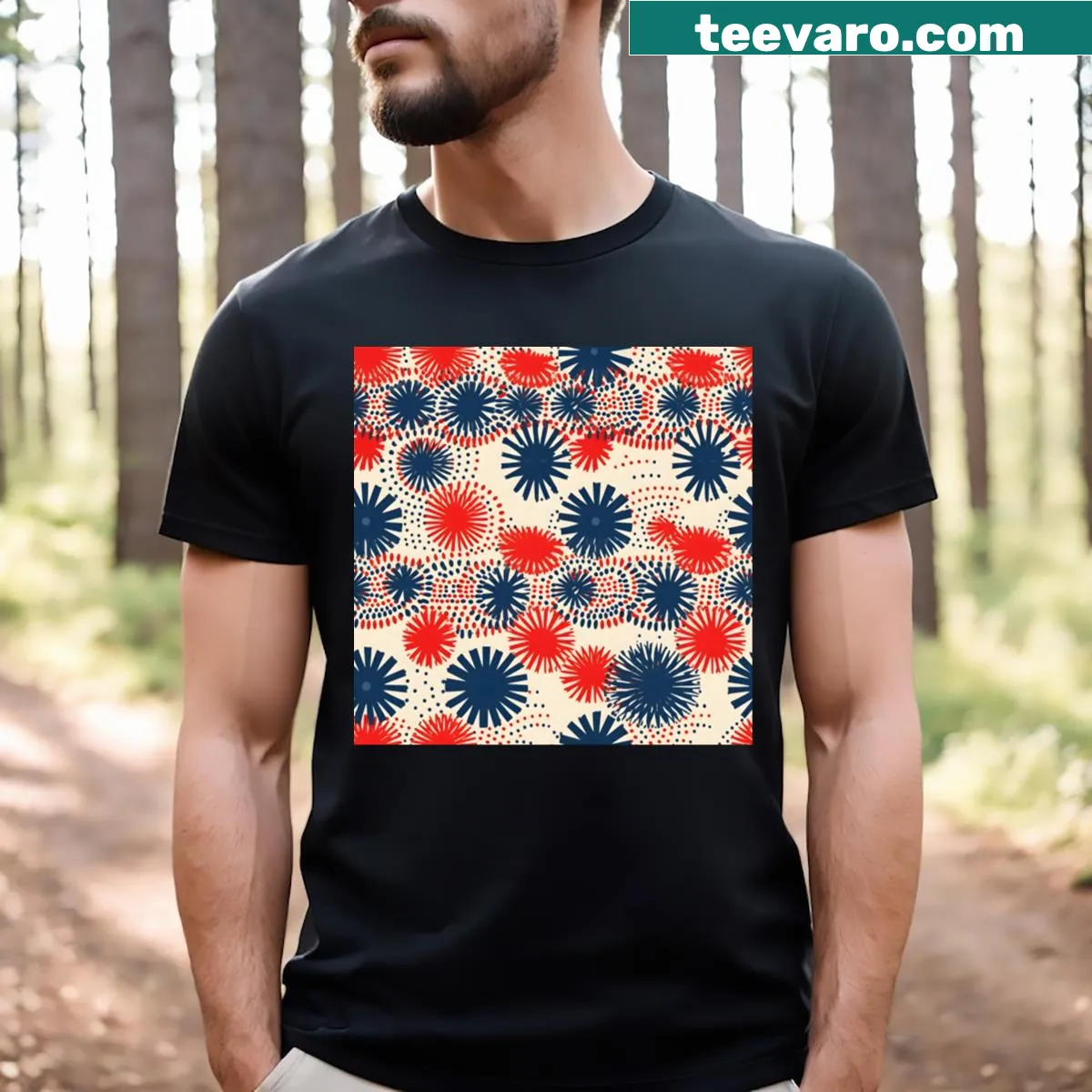 Patriotic T-shirt for Fourth of July celebrations — on a men's t-shirt