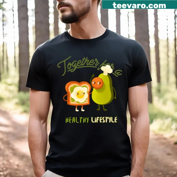 T-shirt with 'Together For A Healthy Lifestyle' motivational text