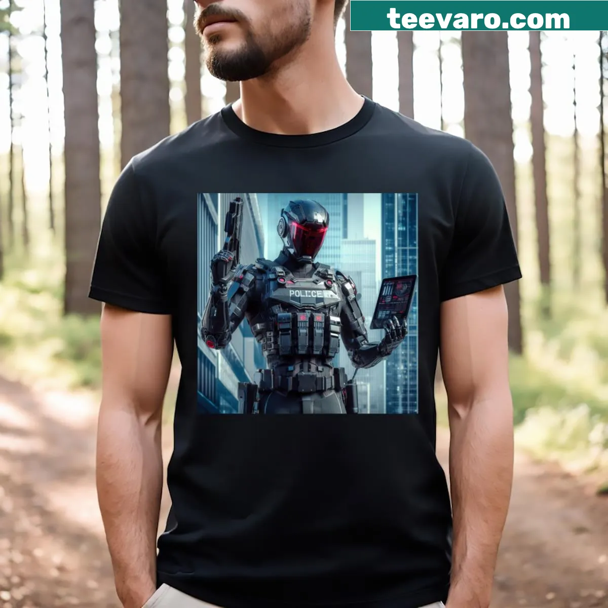 Typographic Cinema and TV themed T-shirt — on a men's t-shirt