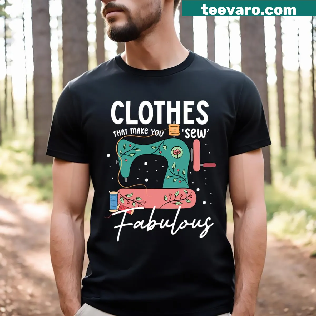 Fashion designer-themed illustrative T-shirt — on a men's t-shirt