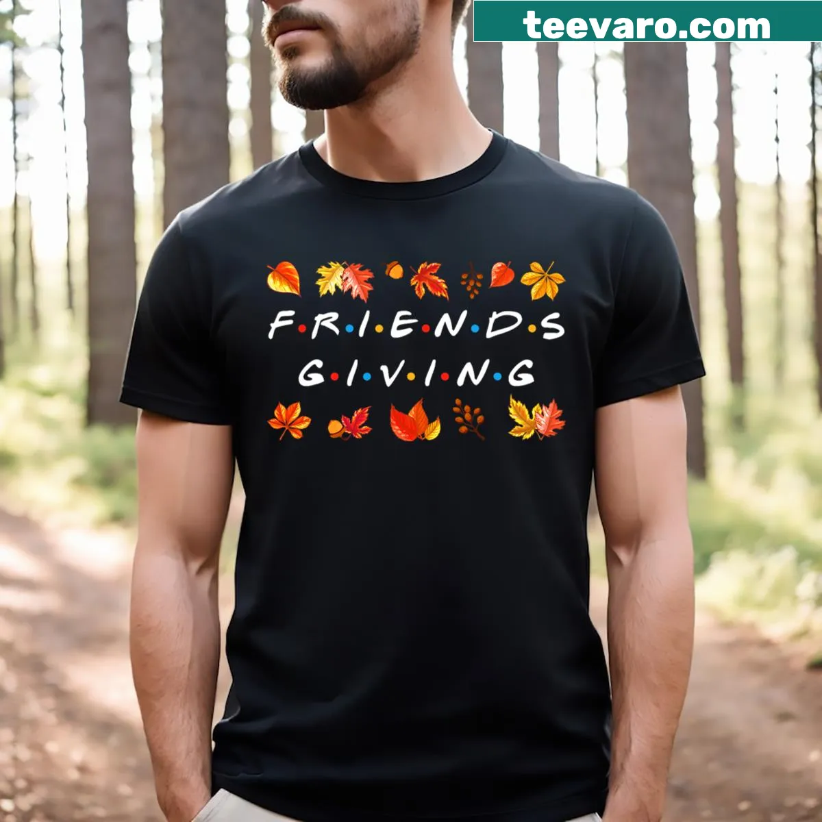 Thanksgiving t-shirt celebrating Friendsgiving and togetherness — on a men's t-shirt