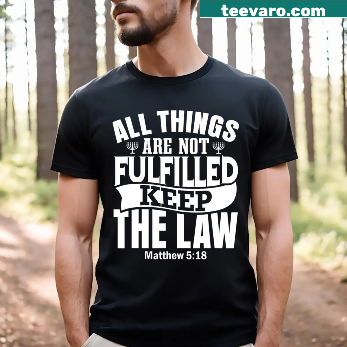 Inspirational T-shirt with motivational faith-based text — on a men's t-shirt