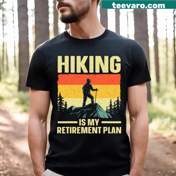 Hiking graphic design on men's t-shirt