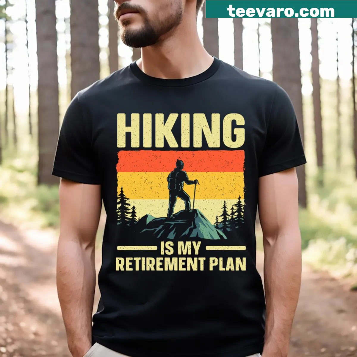 Hiking graphic design on men's t-shirt — on a men's t-shirt