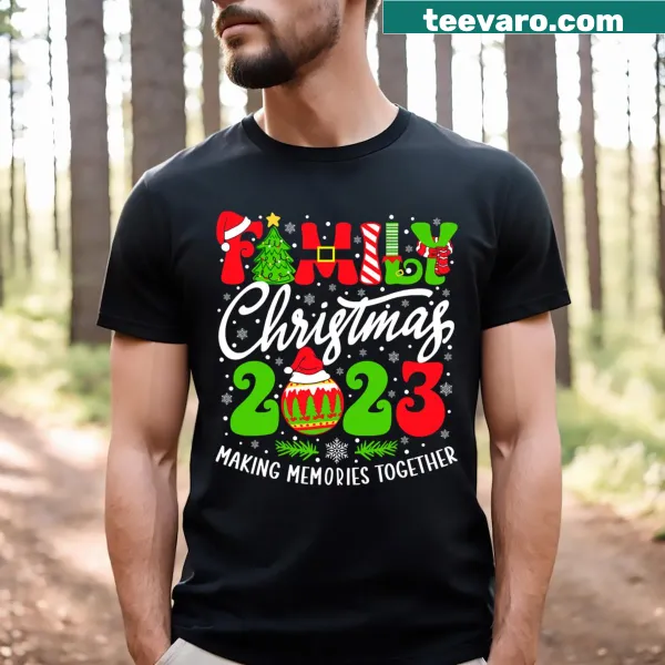 Matching family Christmas T-shirt for 2023 with humorous text