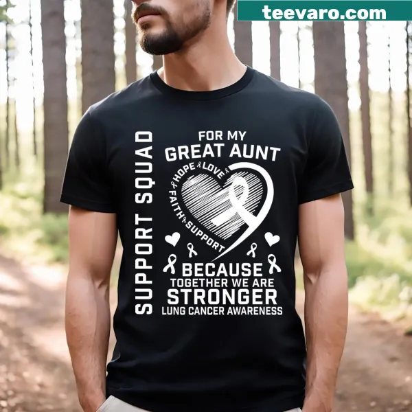 Lung cancer awareness T-shirt with supportive graphic
