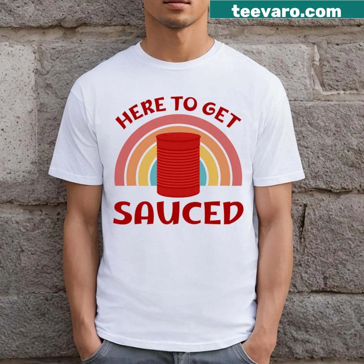 Funny Thanksgiving T-shirt about cranberry sauce — on a men's t-shirt