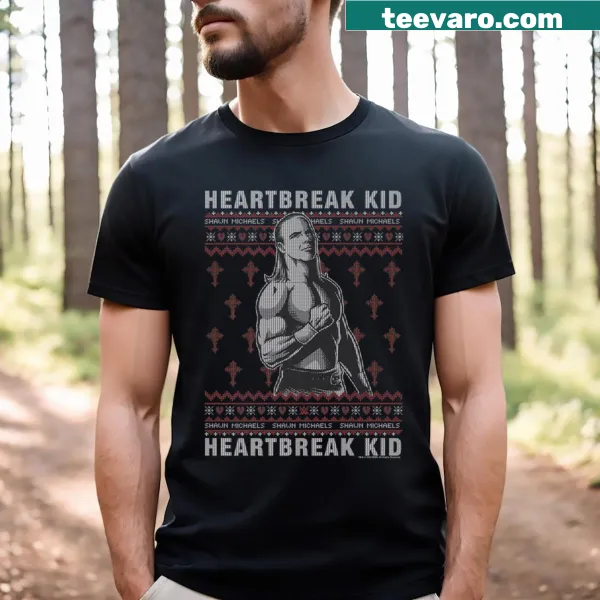 Vintage distressed ugly Christmas T-shirt featuring Shawn Michaels design
