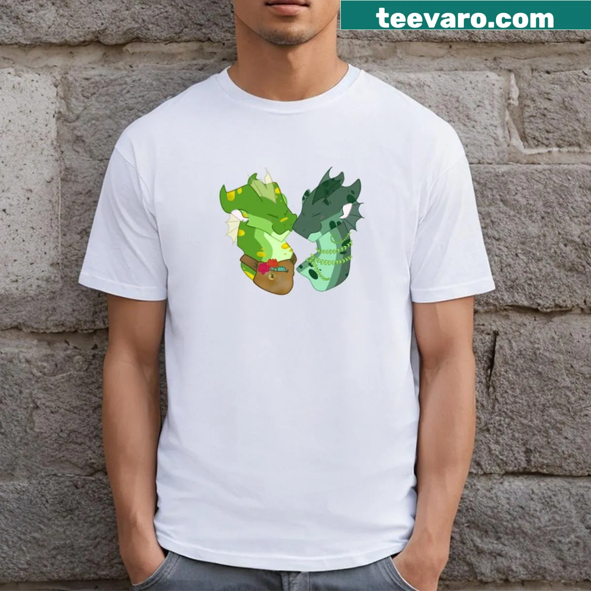 Minimalist line-art design of sundew and willow plants — on a men's t-shirt