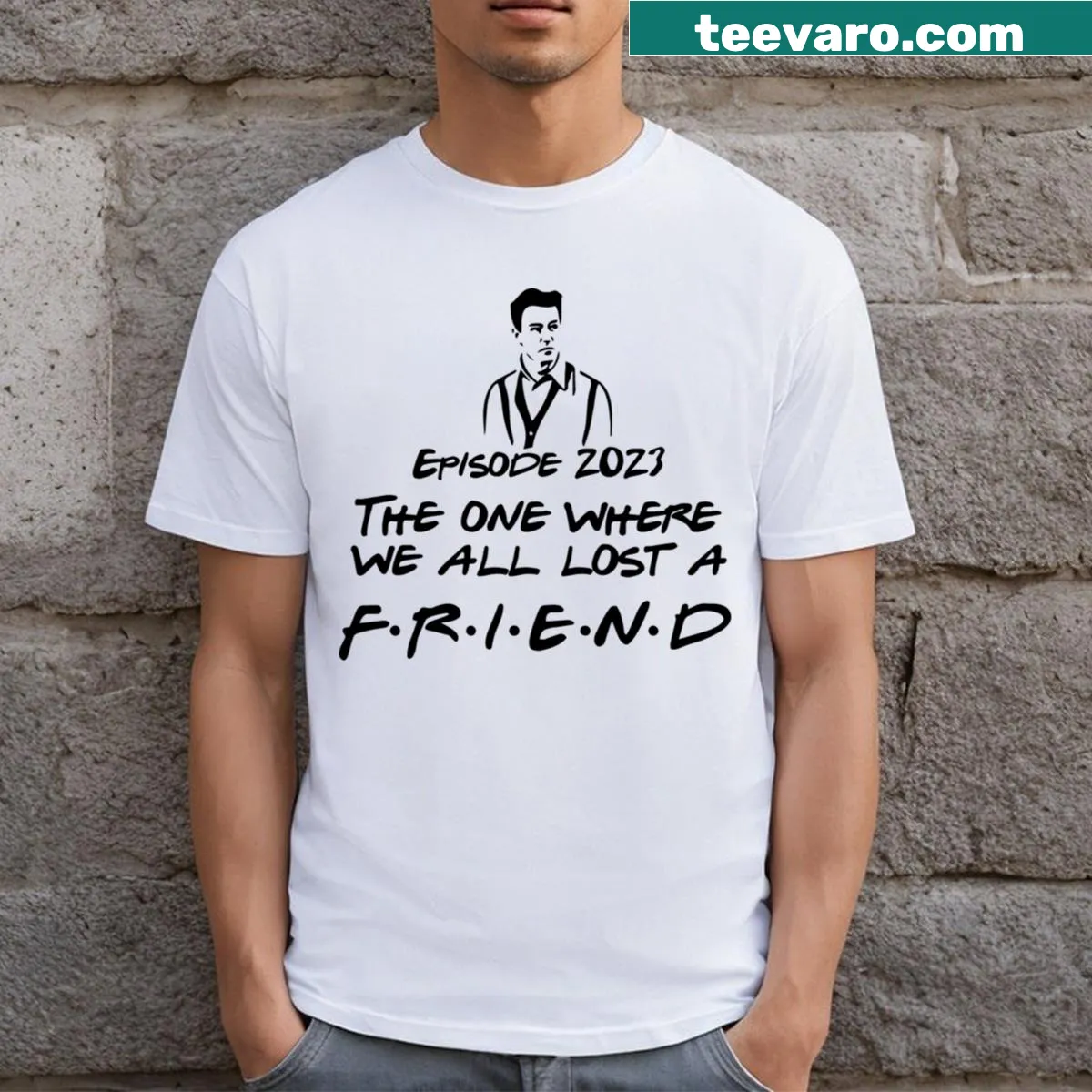 Chandler Bing homage T-shirt honoring Matthew Perry — on a men's t-shirt