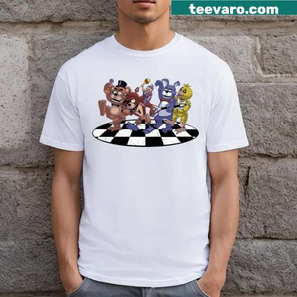 Shirt featuring text that references the Five Nights gaming series