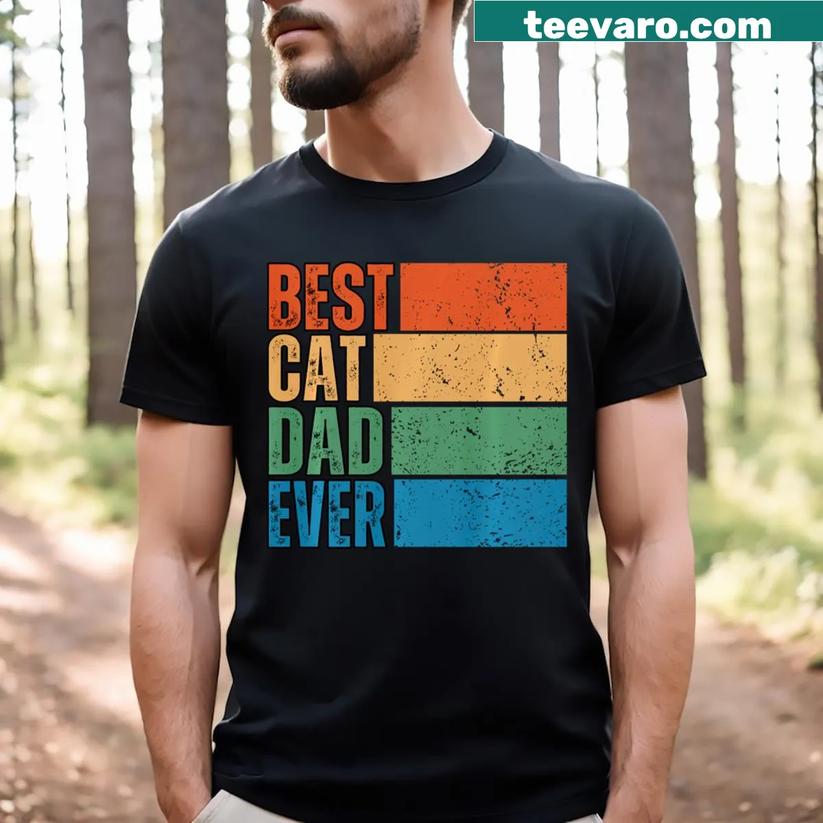 Best Cat Dad Ever quote on t-shirt — on a men's t-shirt