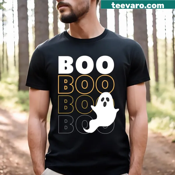 Playful ghost design on the Boo Bash Halloween T-shirt