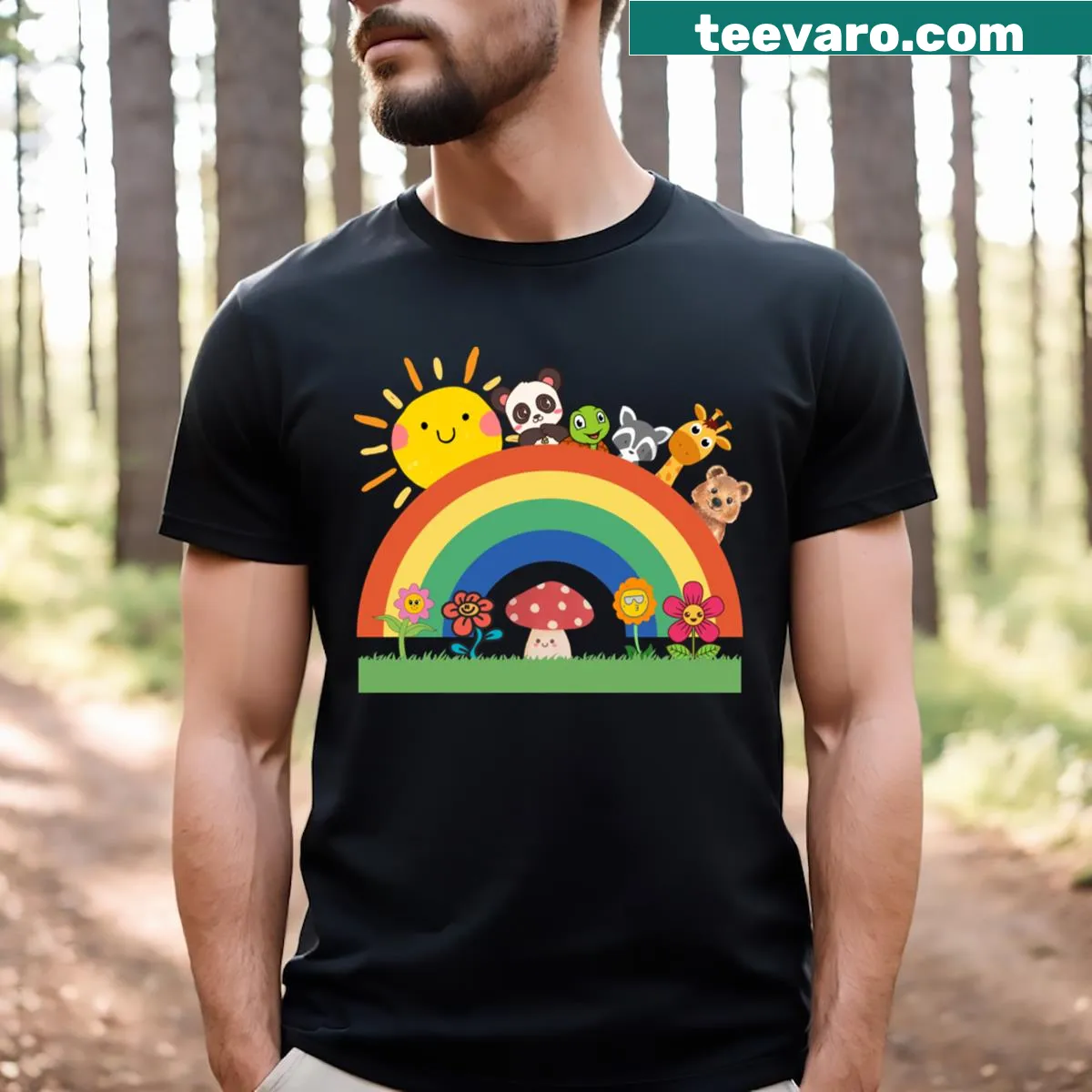 Funny Thanksgiving cat design on a t-shirt — on a men's t-shirt