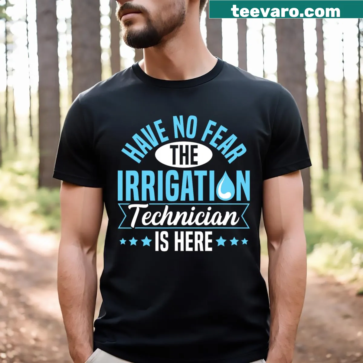 Funny t-shirt for irrigation technicians featuring a humorous quote — on a men's t-shirt