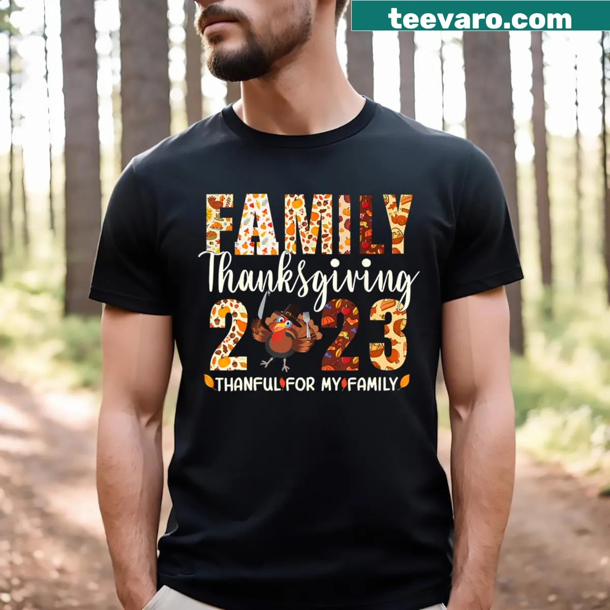 Funny Thanksgiving T-shirt with dabbing turkey for gamers — on a men's t-shirt