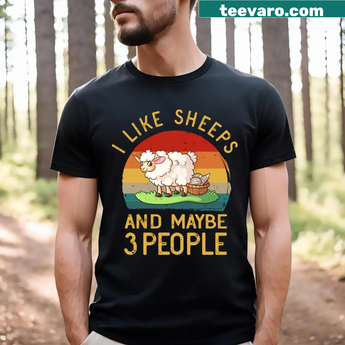 Vintage Sheep Lover t-shirt with a funny quote and distressed design — on a men's t-shirt