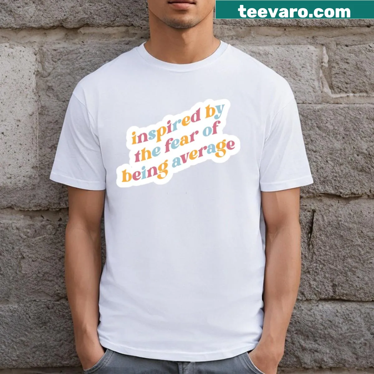 Typography t-shirt with an inspirational phrase about being unique — on a men's t-shirt