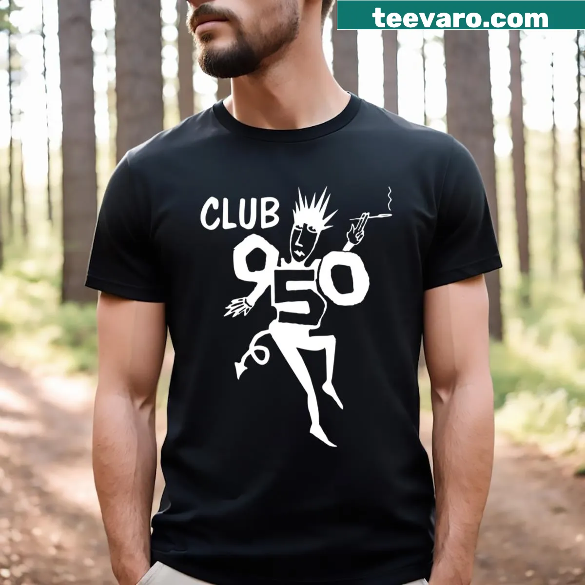 Playful ghost host graphic t-shirt for fans of spirited themes. — on a men's t-shirt