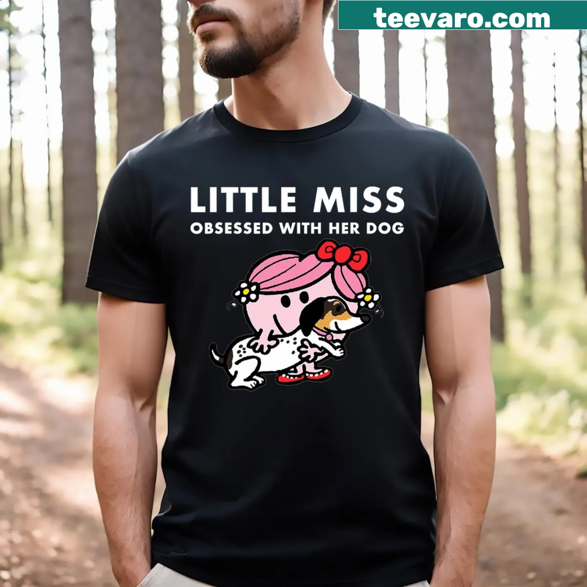 Funny graphic tee with a quote about dog obsession — on a men's t-shirt