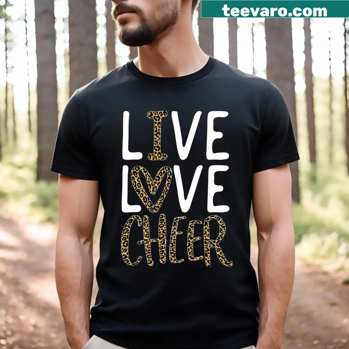Cheerleading t-shirt with an inspiring quote about cheer — on a men's t-shirt