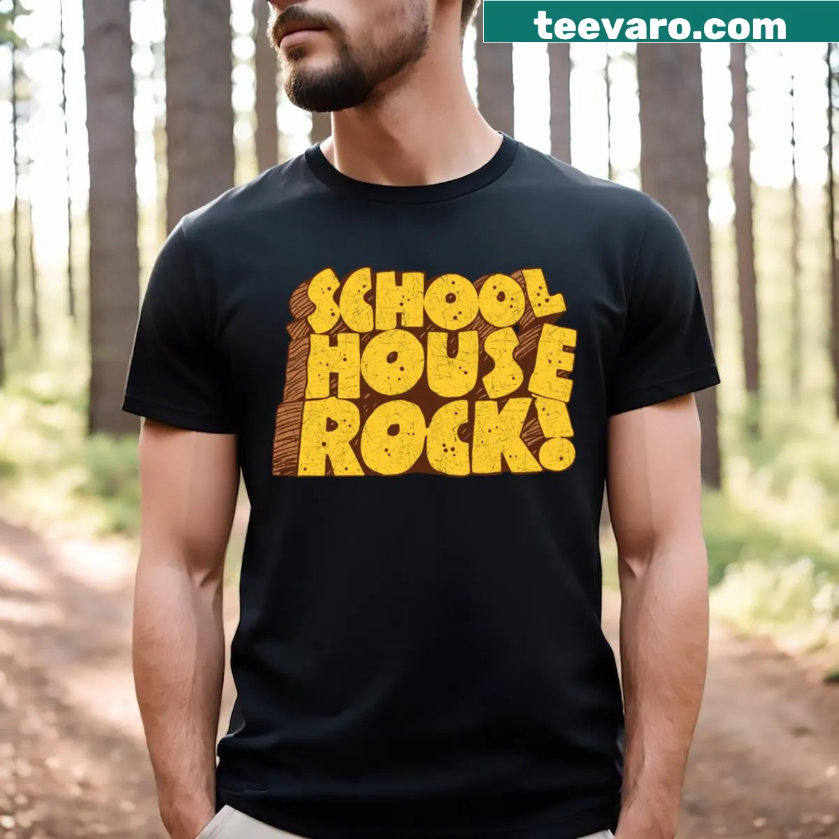 Vintage School House Rock graphic on a nostalgic t-shirt — on a men's t-shirt